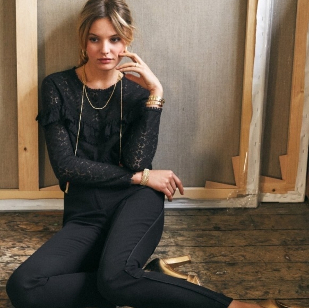 Sezane Ninon Top in Black size 38 - Picture 3 of 9